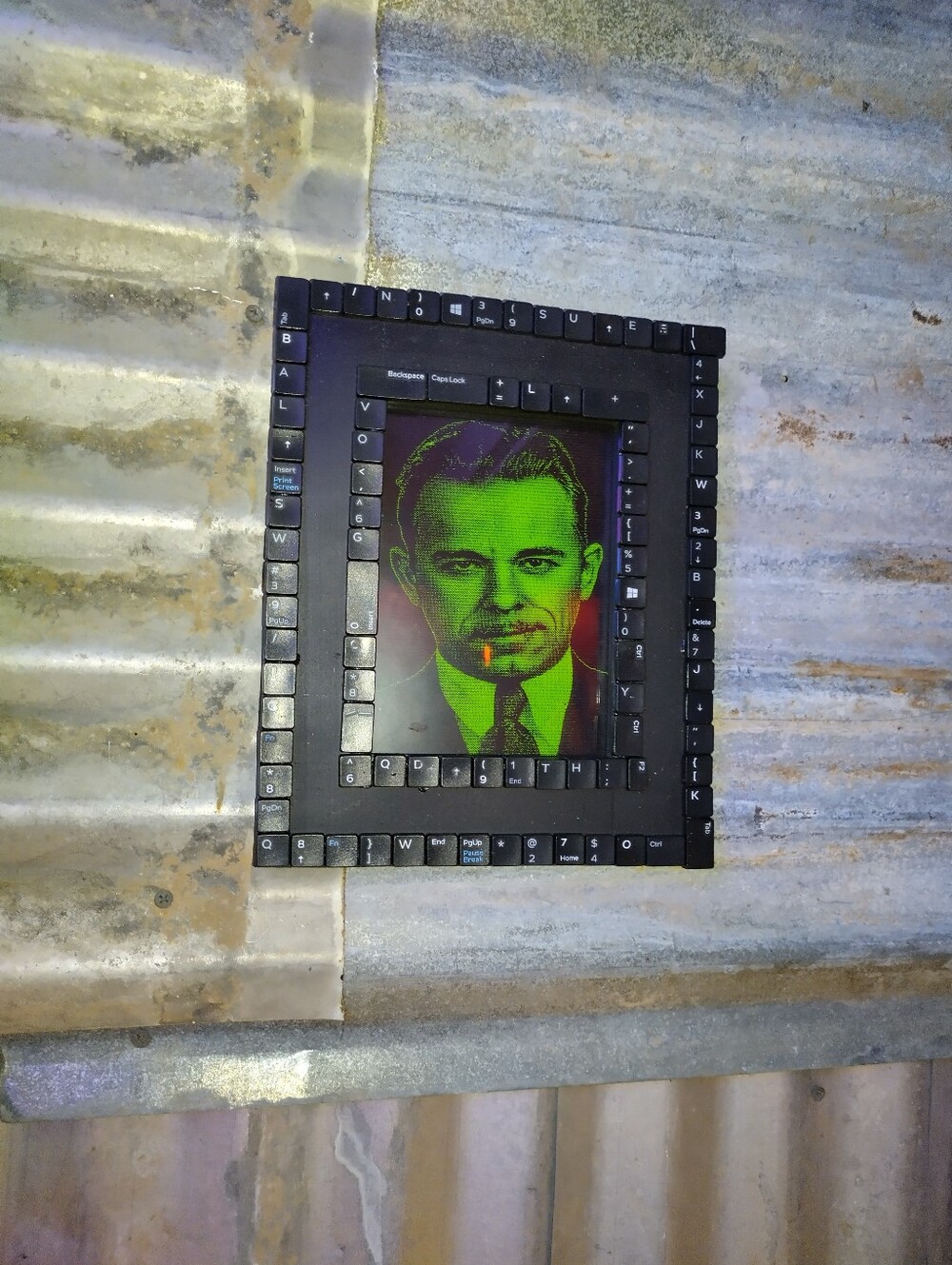 John Dillinger Retro Computer Style Framed Art Print In Custom Keyboard Frame